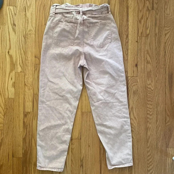 JOE’S Jeans The Brinkley pink wash sz 28 high rise paper bag with zip, snap, tie - Picture 4 of 8